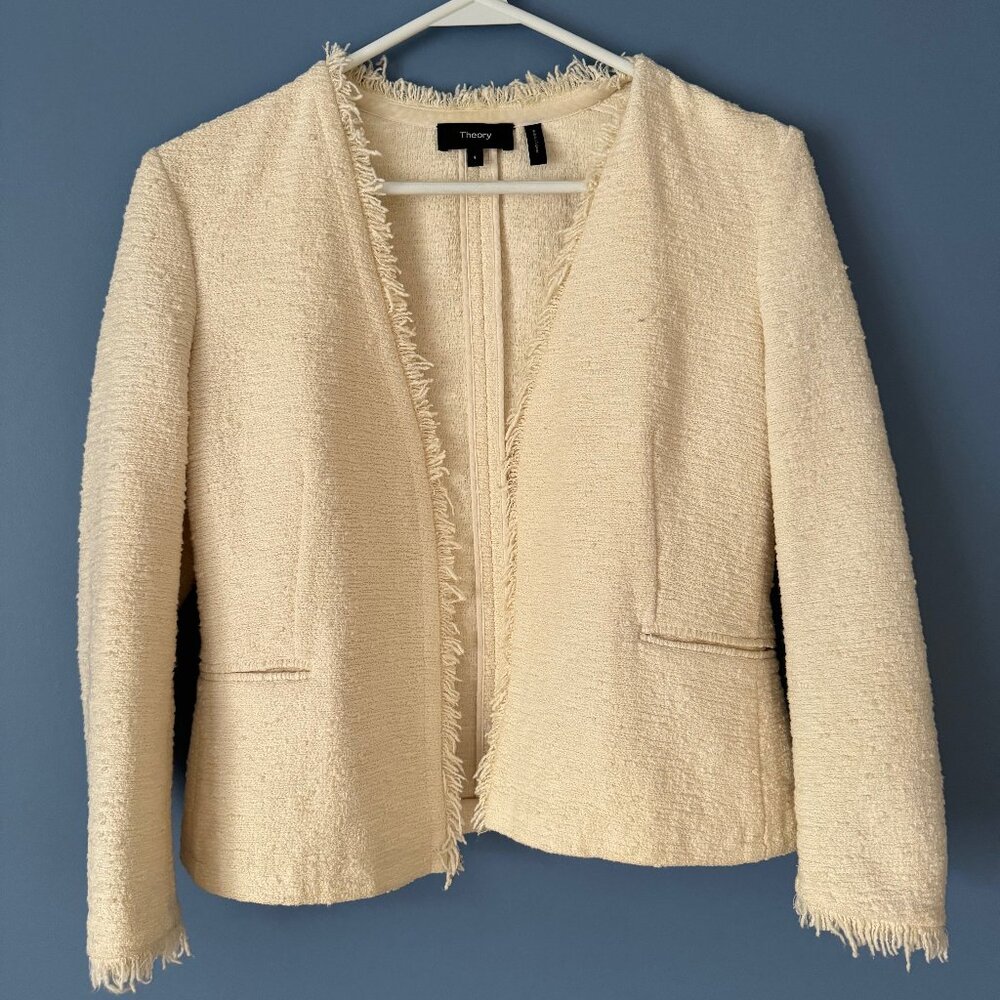 Theory Cream Tweed Jacket